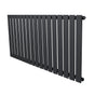 Design radiator met vlakke panelen in antraciet grijs, 1 kolom, 600 x 1190mm, strak en modern ontwerp met een matte afwerking
