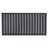 Vlakke panelen design radiator in antraciet grijs, 1 kolom, 600 x 1190mm, met een strakke, moderne uitstraling en gladde afwerking