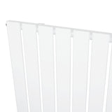 Witte design radiator met vlakke panelen en één kolom, afmetingen 600 x 1190 mm, strak en modern uiterlijk voor elke ruimte