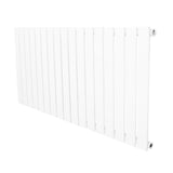 Witte design radiator met vlakke panelen, 1 kolom, afmetingen 600 x 1190 mm, strak en modern uiterlijk, geschikt voor elke ruimte