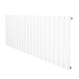 Witte design radiator met vlakke panelen en één kolom, afmetingen 600 x 1400 mm, strak en modern uiterlijk met gladde afwerking