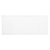 Witte design radiator met vlakke panelen en één kolom, afmetingen 600 x 1400 mm, strakke lijnen en moderne uitstraling