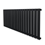 Zwarte design radiator met vlakke panelen en één kolom, 600 x 1400 mm, strak en modern ontwerp met een matte afwerking