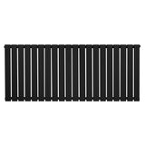 Zwart designradiator met vlakke panelen, 1 kolom, afmetingen 600 x 1400 mm, strak en modern uiterlijk, geschikt voor elke ruimte