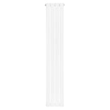 Strakke, witte designradiator met vlakke panelen en één kolom, afmetingen 1600 x 280 mm, perfect voor moderne interieurs