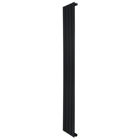 Zwarte designradiator met vlakke panelen, 1 kolom, afmetingen 1600 x 280 mm, strak en modern ontwerp, ideaal voor elke ruimte