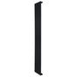 Zwarte designradiator met vlakke panelen, 1 kolom, afmetingen 1600 x 280 mm, strak en modern ontwerp, ideaal voor elke ruimte