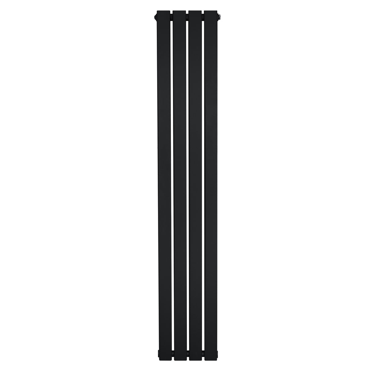 Zwarte designradiator met vlakke panelen, 1 kolom, afmetingen 1600 x 280 mm, strak en modern ontwerp voor elke ruimte