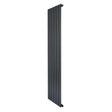 Vlakke design radiator met antraciet grijze afwerking, 1 kolom, 1600 x 420mm, strak en modern voor elke ruimte