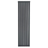 Vlakke design radiator met 1 kolom in antraciet grijs, 1600 x 420mm, met een strakke, moderne afwerking en gladde textuur