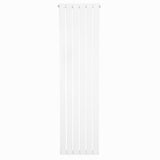 Witte design radiator met vlakke panelen en één kolom, 1600 x 420 mm, met een strakke, moderne uitstraling en gladde afwerking