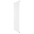 Strakke, witte designradiator met vlakke panelen en één kolom, afmetingen 1600 x 560 mm, ideaal voor moderne interieurs