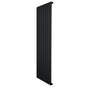 Zwarte designradiator met vlakke panelen en één kolom, 1600 x 560 mm, met een strakke, moderne uitstraling en gladde afwerking