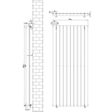 Witte design radiator met vlakke panelen, 1 kolom, afmetingen 1600 x 700 mm, strak en modern ontwerp voor elke ruimte