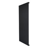 Zwarte designradiator met vlakke panelen, 1 kolom, afmetingen 1600 x 700 mm, strak en modern ontwerp voor elke ruimte