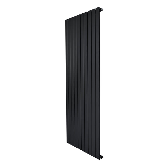 Zwarte designradiator met vlakke panelen, 1 kolom, afmetingen 1600 x 700 mm, strak en modern ontwerp voor elke ruimte