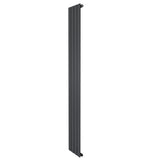 Vlakke panelen design radiator in antraciet grijs, 1 kolom, 1800 x 280mm, met een strakke, moderne uitstraling en gladde afwerking