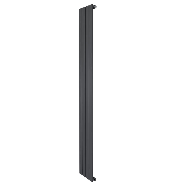 Vlakke panelen design radiator in antraciet grijs, 1 kolom, 1800 x 280mm, met een strakke, moderne uitstraling en gladde afwerking