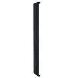Zwart design radiator met vlakke panelen, 1 kolom, 1800 x 280mm, biedt een moderne uitstraling en efficiënte verwarming