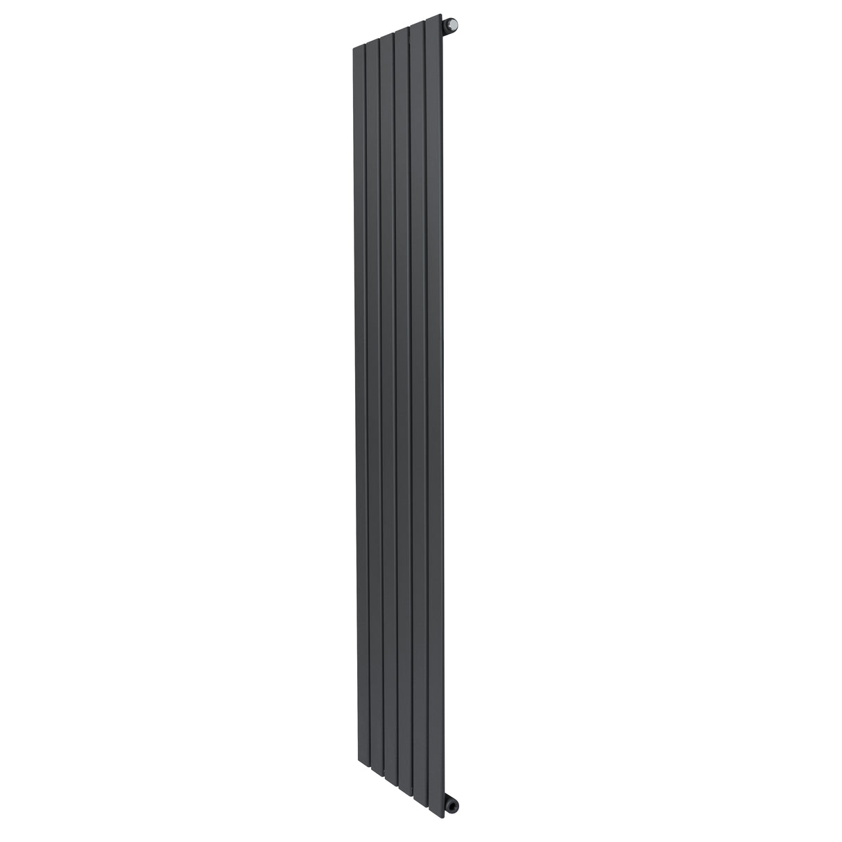 Strakke antraciet grijze design radiator met vlakke panelen en een hoogte van 1800 mm en breedte van 420 mm, ideaal voor moderne interieurs
