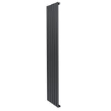 Strakke antraciet grijze design radiator met vlakke panelen en een hoogte van 1800 mm en breedte van 420 mm, ideaal voor moderne interieurs