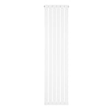 Strakke, witte design radiator met vlakke panelen, 1 kolom, afmetingen 1800 x 420 mm, geschikt voor moderne interieurs