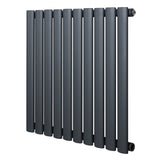 Ovale design radiator in antraciet grijs, 1 kolom, met een strakke, moderne uitstraling en een afmeting van 600 mm x 600 mm
