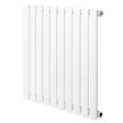 Ovale design radiator met één kolom, 600 mm x 600 mm, strak wit met een moderne afwerking en gladde textuur voor een eigentijdse uitstraling