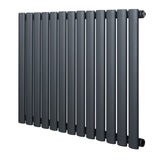 Ovale design radiator met één kolom in antracietgrijs, 600 mm x 780 mm, met een strakke, moderne uitstraling en gladde afwerking
