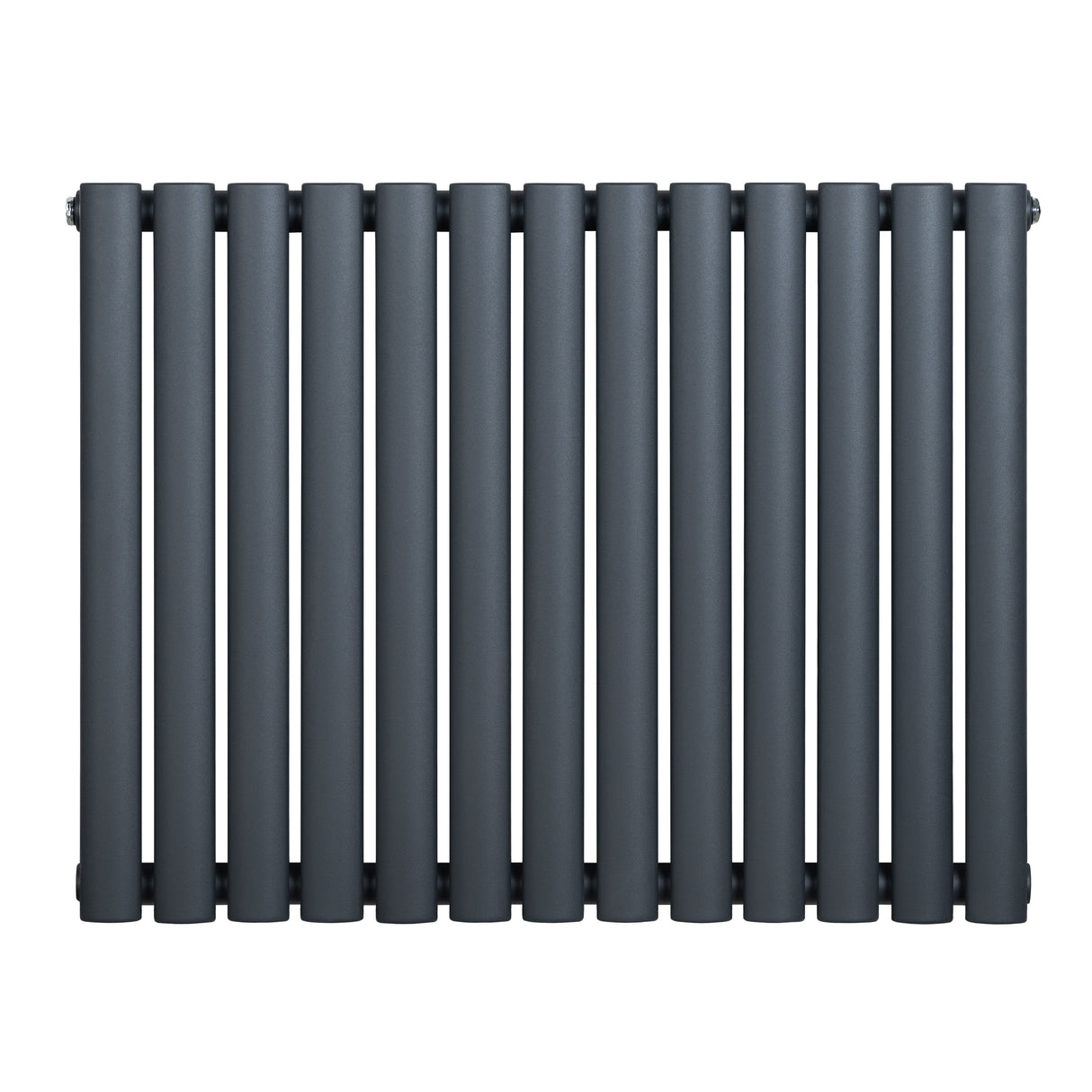 Ovale design radiator met één kolom in antracietgrijs, 600 mm x 780 mm, met een strakke, moderne uitstraling en gladde afwerking