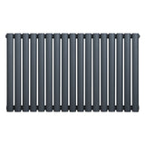 Ovale design radiator met één kolom, 600 mm x 1020 mm, in antracietgrijs, met een strakke, moderne uitstraling en gladde afwerking