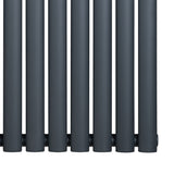 Ovale design radiator met een enkele kolom, antraciet grijs, 600 mm x 1020 mm, met een strakke, moderne uitstraling en matte afwerking