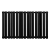 Ovale design radiator met één kolom, 600 mm x 1020 mm, strak zwart met een gladde afwerking en moderne uitstraling