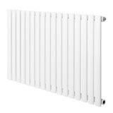 Ovale design radiator met één kolom, 600 mm x 1020 mm, strak en modern in wit, met een gladde, matte afwerking en rechte lijnen