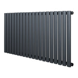 Ovale design radiator in antraciet grijs, 1 kolom, 600 mm x 1200 mm, met een moderne, strakke uitstraling en gladde afwerking