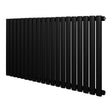Ovale zwarte designradiator met één kolom, 600 mm x 1200 mm, met een strakke, moderne uitstraling en gladde afwerking