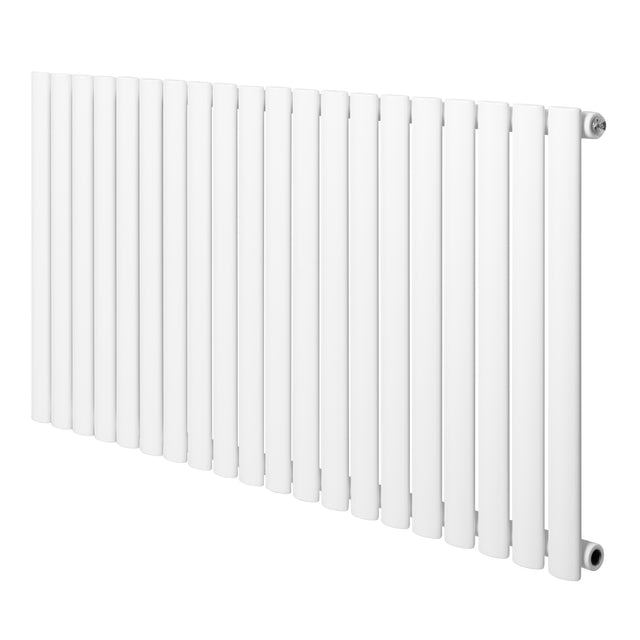Ovale witte designradiator met één kolom, 600 mm x 1200 mm, gladde afwerking en moderne uitstraling voor elke ruimte