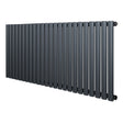 Ovale design radiator in antraciet grijs, 1 kolom, 600 mm x 1440 mm, met een strakke, moderne uitstraling en gladde afwerking