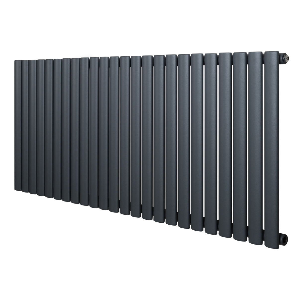 Ovale design radiator in antraciet grijs, 1 kolom, 600 mm x 1440 mm, met een strakke, moderne uitstraling en gladde afwerking