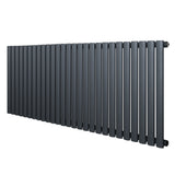 Ovale design radiator in antraciet grijs, 1 kolom, 600 mm x 1620 mm, met een strakke, moderne uitstraling en gladde textuur