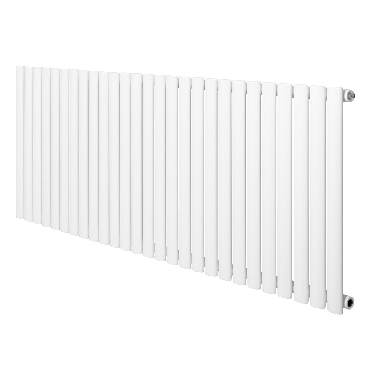 Ovale design radiator met één kolom, 600 mm x 1620 mm, strak en modern in wit, met een gladde, matte afwerking en rechte lijnen