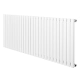 Ovale design radiator met één kolom, 600 mm x 1620 mm, strak en modern in wit, met een gladde, matte afwerking en rechte lijnen