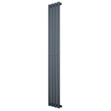 Ovale design radiator in antraciet grijs, 1 kolom, 1600 mm x 240 mm, met een strakke, moderne uitstraling en gladde afwerking