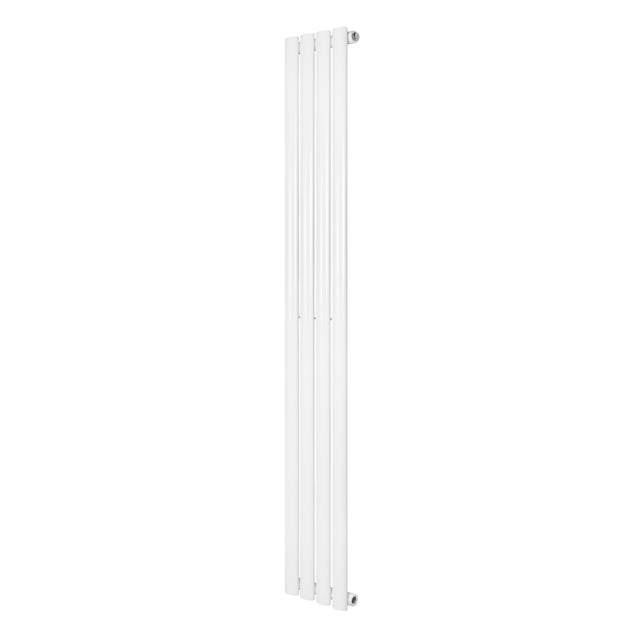 Ovale design radiator in wit, 1 kolom, 1600 mm x 240 mm, met een strakke, moderne uitstraling en gladde afwerking