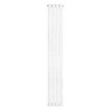 Ovale design radiator in wit, 1 kolom, met een hoogte van 1600 mm en een breedte van 240 mm, strak en modern ontwerp