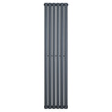 Ovale design radiator in antraciet grijs, 1 kolom, 1600 mm x 360 mm, met een strakke, moderne uitstraling en gladde afwerking