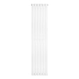 Ovale design radiator in wit, 1 kolom, 1600 mm x 360 mm, met een gladde, moderne afwerking en rechte lijnen voor een strakke uitstraling
