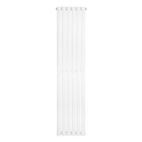 Ovale design radiator in wit, 1 kolom, 1600 mm x 360 mm, met een gladde, moderne afwerking en rechte lijnen voor een strakke uitstraling
