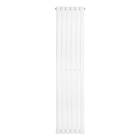 Ovale design radiator in wit, 1 kolom, 1600 mm x 360 mm, met een gladde, moderne afwerking en rechte lijnen voor een strakke uitstraling