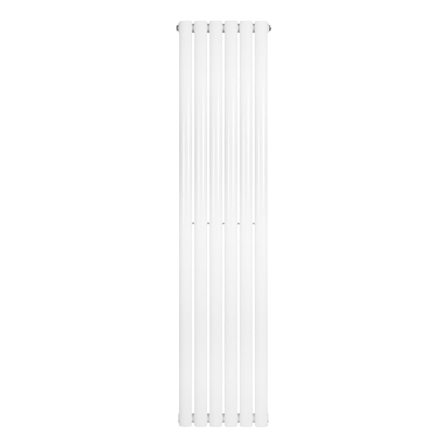 Ovale design radiator in wit, 1 kolom, 1600 mm x 360 mm, met een gladde, moderne afwerking en rechte lijnen voor een strakke uitstraling